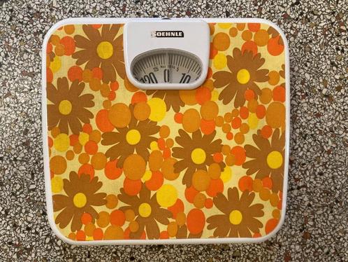 Soehnle bloemen weegschaal vintage geel oranje rood jaren 70, Elektronische apparatuur, Weegschalen, Gebruikt, Analoog, Personenweegschaal