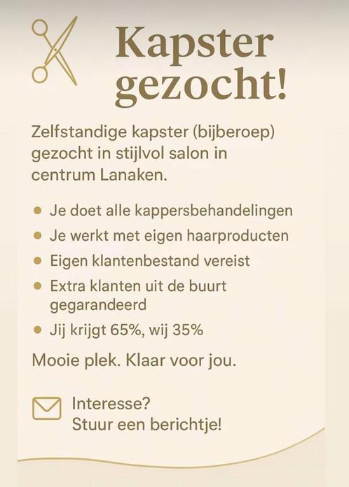 Zelfstandige Kapster in bijberoep, Vacatures, Vacatures | Uiterlijke verzorging, Vanaf 1 jaar, Overige vormen, Variabele uren