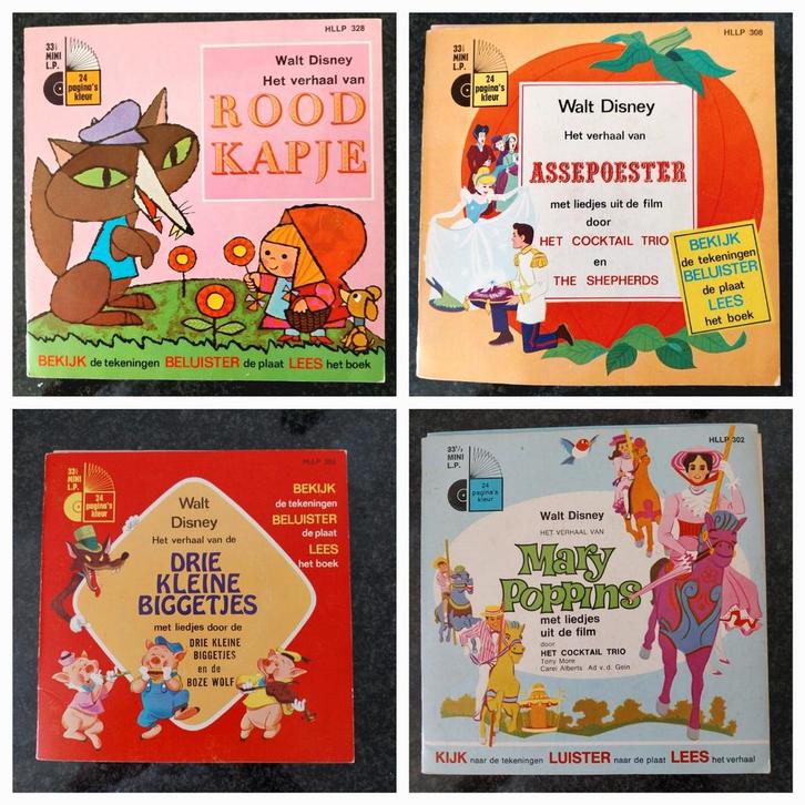 8 Walt Disney sprookjes op vinyl, Cd's en Dvd's, Vinyl | Kinderen en Jeugd, Ophalen of Verzenden