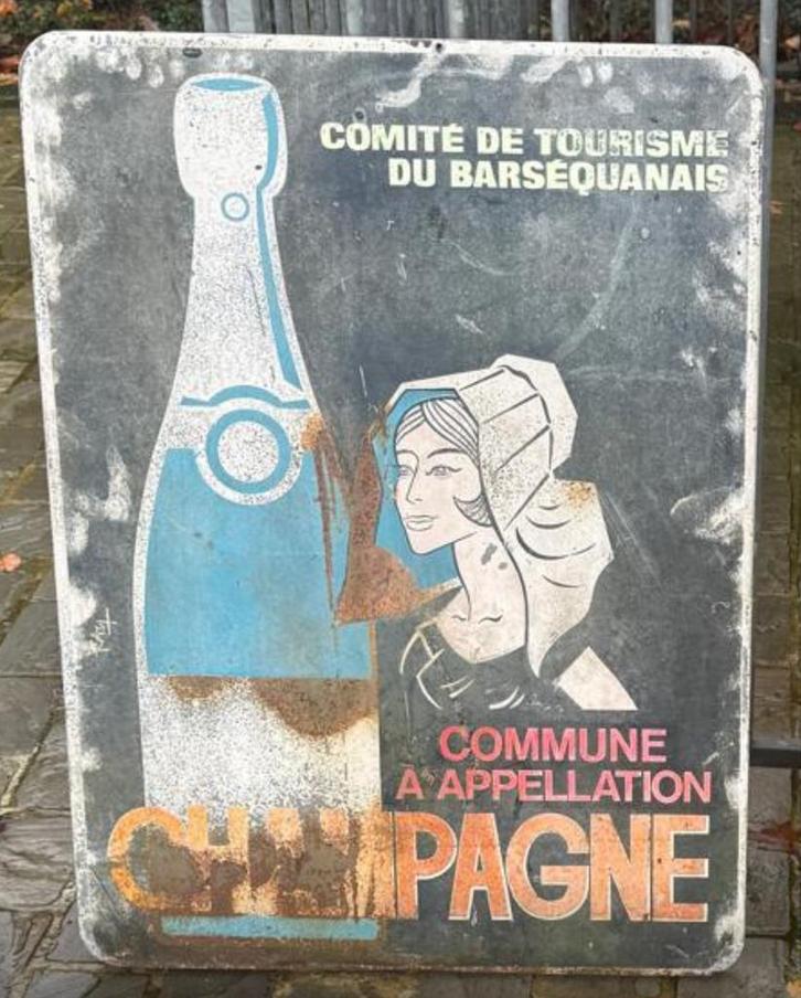 Reclamebord Champagne, Verzamelen, Merken en Reclamevoorwerpen, Gebruikt, Reclamebord, Ophalen