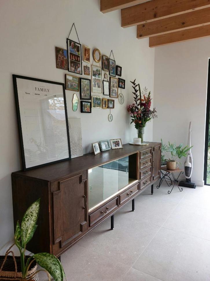 Vintage dressoir, Huis en Inrichting, Kasten | Dressoirs, Gebruikt, 200 cm of meer, 25 tot 50 cm, Met lade(s), Met deur(en), Ophalen