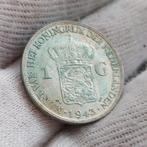 Piece de monnaie / Indes Neerla. / 1 Gulden / 1943 / Argent, Monnaie en vrac, Argent, 1 florin, Reine Wilhelmine