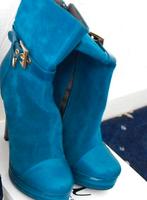 Luxe blauwe laarzen maat 38, Kleding | Dames, Schoenen, Ophalen of Verzenden, Zo goed als nieuw