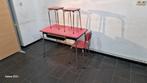 ancien table en formica vintage démontable avec tiroir année, Comme neuf, Rouge, Enlèvement ou Envoi, Une