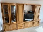 Meuble TV / Vitrine / Tiroir en plaqué chêne – Hazebrouck, Huis en Inrichting, Kasten |Televisiemeubels, Ophalen, Eikenhout, Zo goed als nieuw