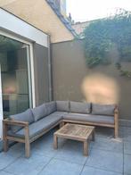 Houten Lounge met kussens en tafel, Ophalen, Zo goed als nieuw