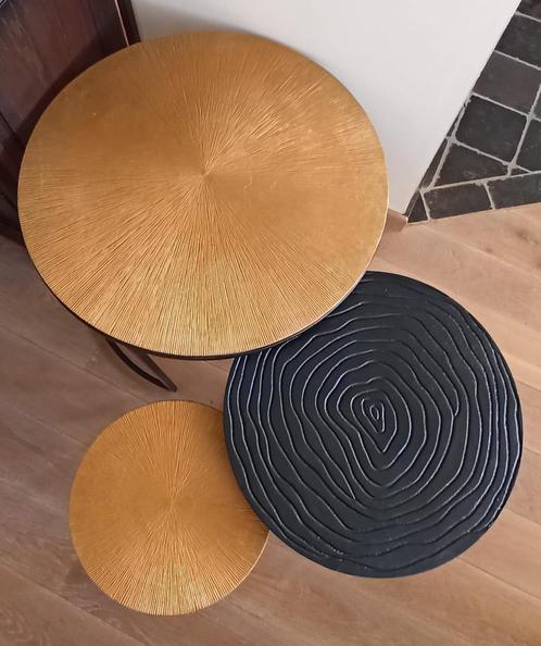 Set van 3 bijzet- / salontafels ~ A touch of Gold, Maison & Meubles, Tables | Tables de salon, Neuf, Moins de 50 cm, 50 à 100 cm