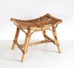 Vintage Bamboo Rattan Stool / Tabouret / Kruk, Antiek en Kunst, Ophalen of Verzenden