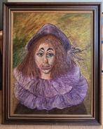 Origineel schilderij olieverf 'jonge clown' - Lucie Brulin, Antiek en Kunst, Ophalen