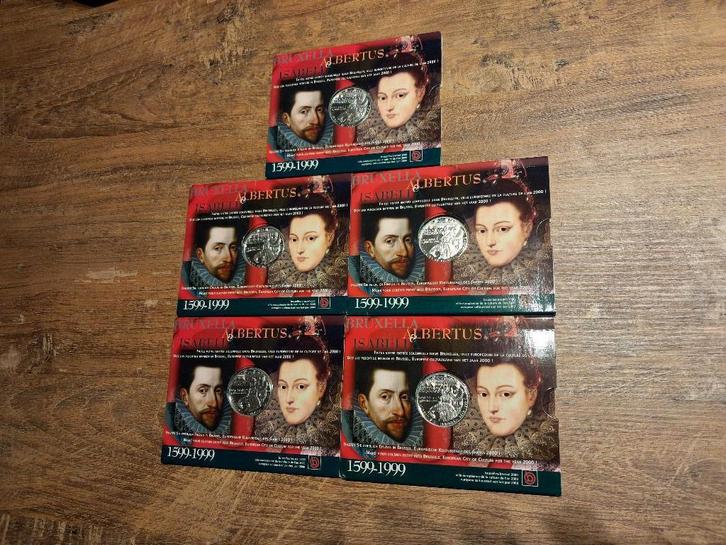 500 Fr 1999 Albertus & Isabella (Bruxella), Postzegels en Munten, Munten | België, Setje, Zilver, Zilver, Ophalen of Verzenden