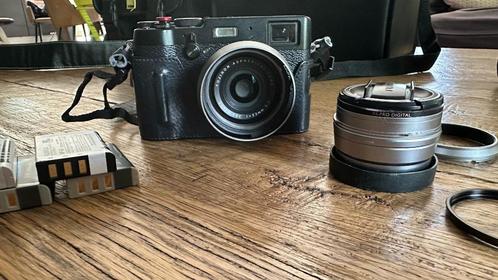 Fujifilm X100T Zwart + Wide Conversion Lens (9700 pieken), TV, Hi-fi & Vidéo, Appareils photo numériques, Comme neuf, Compact