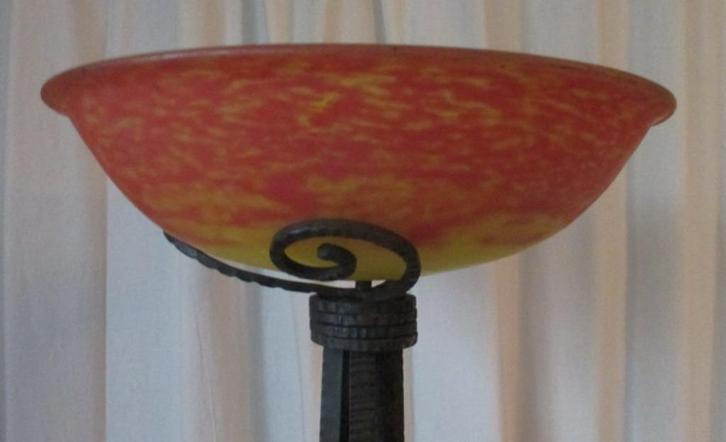 originele art deco smeedijzeren vloerlamp Noverdy  11, Antiek en Kunst, Antiek | Verlichting, Ophalen