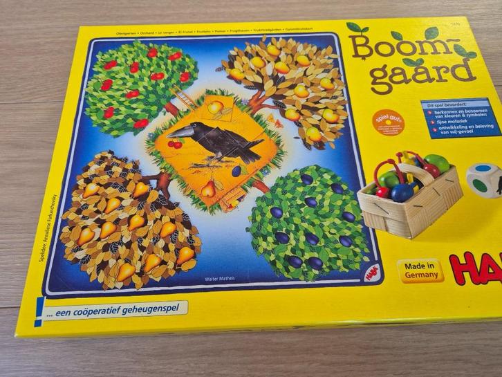 HABA - Boomgaard, Hobby en Vrije tijd, Gezelschapsspellen | Bordspellen, Zo goed als nieuw, Een of twee spelers, Drie of vier spelers