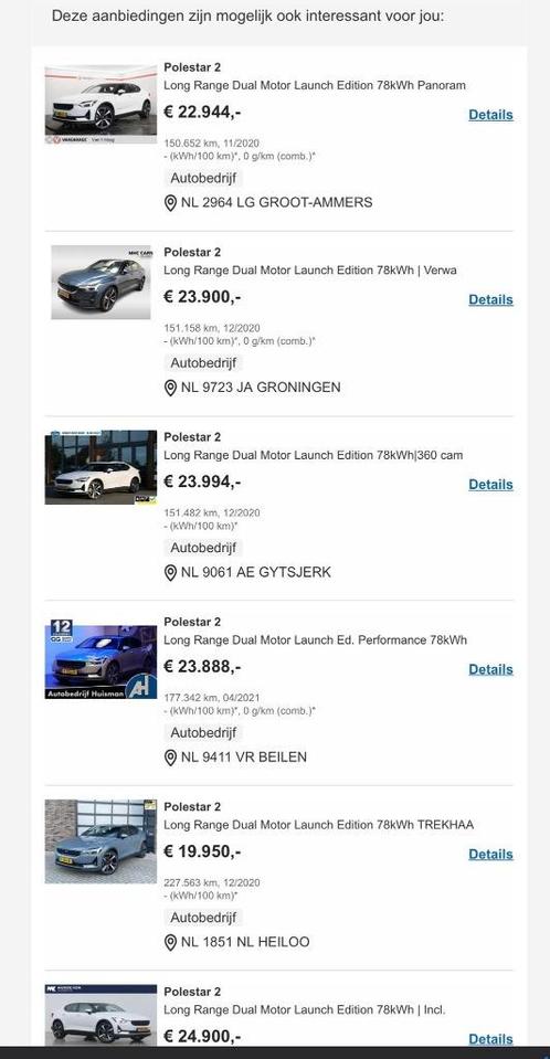 Polestar 2   78 KWH DUAL MOTOR PLUS PILOT 360CAM LED PANO AC, Auto's, Polestar, Particulier, Polestar 2, 360° camera, 4x4, ABS