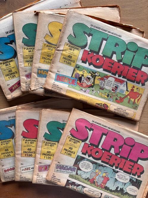 Stripkoerier 1977 - in krantenformaat - de eerste 8 uitgaves, Boeken, Strips | Comics, Gelezen, Meerdere comics, Europa, Ophalen of Verzenden