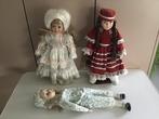 3 belles poupées à l'ancienne en très bon état pour 20 euros, Comme neuf, Enlèvement ou Envoi