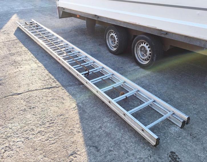 Optrekladder 2x20treden, Doe-het-zelf en Bouw, Ladders en Trappen, Gebruikt, Ladder, Ophalen