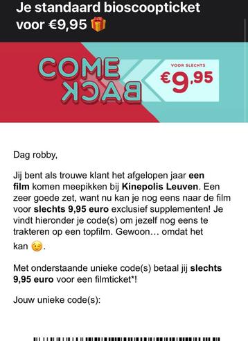 Kortingscodes Kinepolis Leuven beschikbaar voor biedingen