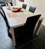 Tafel  2 m op 1m te koop met 6 stoelen 200€ (Erembodegem), Ophalen, Overige materialen, 50 tot 100 cm, Zo goed als nieuw