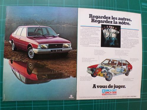 Simca 1307-1308 - publicité papier - 1977, Collections, Marques & Objets publicitaires, Utilisé, Autres types, Enlèvement ou Envoi