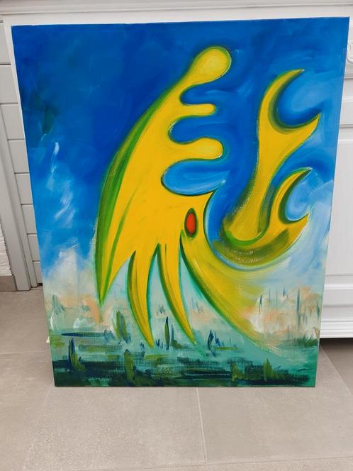 Abstract schilderij op linnen doek, Antiek en Kunst, Kunst | Schilderijen | Abstract, Ophalen
