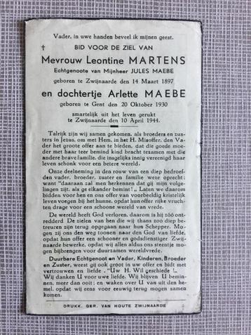 2 ook Martens Maebe +1944 bombardement Zwijnaarde 1944. WOII beschikbaar voor biedingen