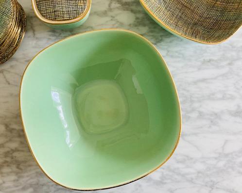 Mintgroene kom Boch / Fil à Fil, Antiek en Kunst, Antiek | Servies los, Ophalen
