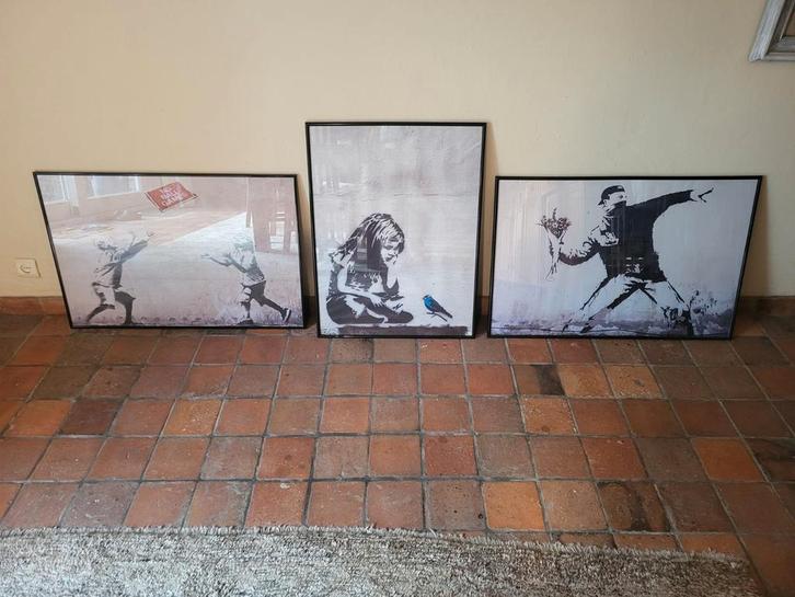 3 affiches de Banksy

(25 euros/pièce)

En parfait état, Maison & Meubles, Accessoires pour la Maison | Peintures, Dessins & Photos