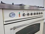🍀 Luxe Fornuis Boretti 90 cm crème + rvs Frytop 1 oven, 60 cm of meer, 5 kookzones of meer, Vrijstaand, 90 tot 95 cm