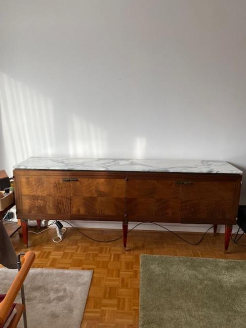Prachtige dressoir en barkast - mahoniehout met marmer, Huis en Inrichting, Kasten | Dressoirs, Gebruikt, Met lade(s), Met deur(en)