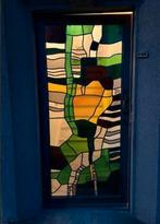 vintage huisdeur voordeur loodglas 1975, Porte extérieure, Verre, Enlèvement, 200 à 215 cm