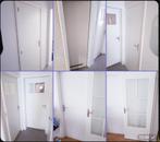 7 witte binnendeuren met kozijnen en deurklinken, Doe-het-zelf en Bouw, Ophalen, Gebruikt, Minder dan 80 cm, Binnendeur