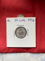 nederland 25 cent 1944, Zilver, Ophalen of Verzenden, 25 cent