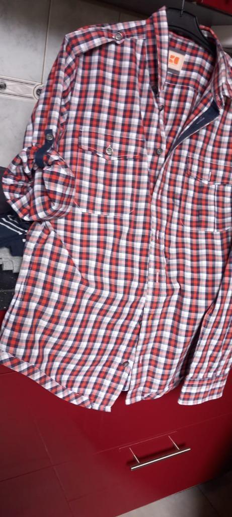 chemise homme BOSS, Kleding | Heren, Overhemden, Zo goed als nieuw, Halswijdte 43/44 (XL), Rood, Ophalen of Verzenden