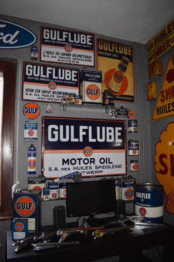 ruilen automobile motorkap emaillebord olie blik, Verzamelen, Merken en Reclamevoorwerpen, Gebruikt, Reclamebord, Ophalen of Verzenden