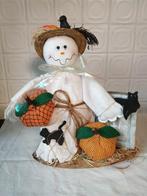 halloween spook op houten plankje met attributen op staander, Hobby en Vrije tijd, Feestartikelen, Ophalen of Verzenden