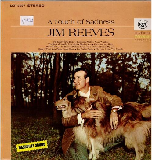 lp   /   Jim Reeves – A Touch Of Sadness, CD & DVD, Vinyles | Autres Vinyles, Autres formats, Enlèvement ou Envoi