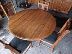 Grenen ronde tafel met 4 stoelen, Huis en Inrichting, Tafels | Eettafels, Ophalen, Gebruikt