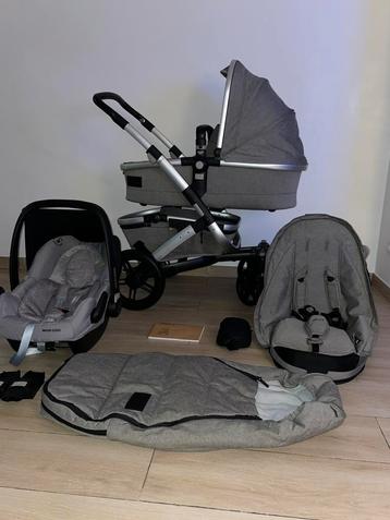 complet de poussette 3-en-1 Geo Studio gris gris de Joolz, Babygeluk, Babygelukjasara@outlook.be, Comme neuf, Enlèvement