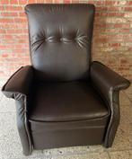 Relaxzetel bruin lederlook, Huis en Inrichting, Stoelen, Ophalen, Overige materialen, Gebruikt, Bruin