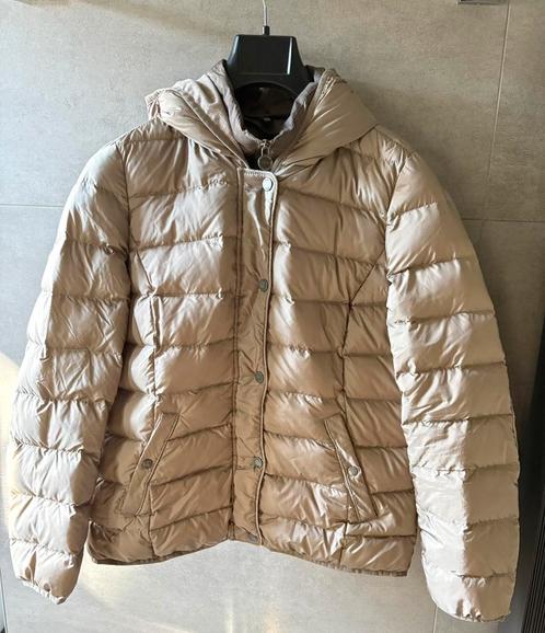 s.Oliver - donsjas met capuchon - mt.40/42, Kleding | Dames, Jassen | Winter, Gedragen, Maat 38/40 (M), Beige, Ophalen of Verzenden