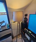 3 poten vloerlamp met ronde lampkap, Ophalen, Metaal, Vintage, Zo goed als nieuw