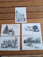 Lot van 5 kaarten met pentekeningen Hoeilaart van Jos Daemen, Ophalen of Verzenden, 1980 tot heden, Ongelopen, Stad of Dorp