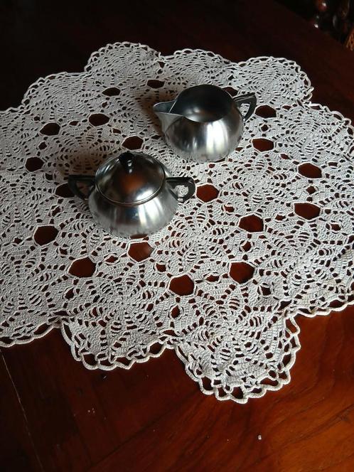 vintage suikerpot &melkan-roest vrij staal retro stijl, Huis en Inrichting, Keuken | Servies, Gebruikt, Ophalen of Verzenden