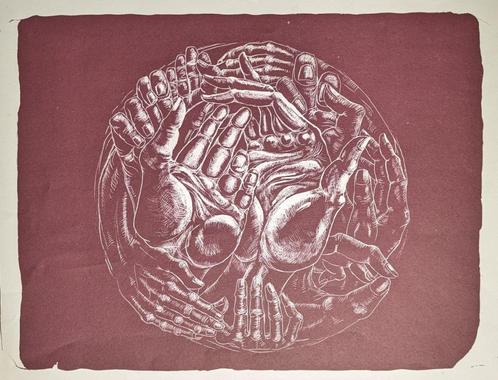 Paul Verbeeck - Lithografie - Handen - proefdruk?, Antiek en Kunst, Kunst | Litho's en Zeefdrukken, Ophalen of Verzenden