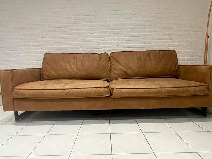 2,5 zit (cognac-kleurige) zetel te koop., Huis en Inrichting, Zetels | Zetels en Chaises Longues, Gebruikt, Driepersoons, 200 tot 250 cm