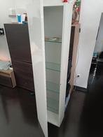 Hoogglans witte kolomkast (Badkamer) muurmontage, Huis en Inrichting, Ophalen, Minder dan 50 cm, Gebruikt, Minder dan 25 cm