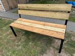 Tuinbank hout + metaal, Ophalen, Zo goed als nieuw, Hout
