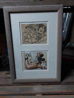 Mooie litho tekeningen Disney Mickey Mouse ingekaderd, Mickey Mouse, Ophalen of Verzenden