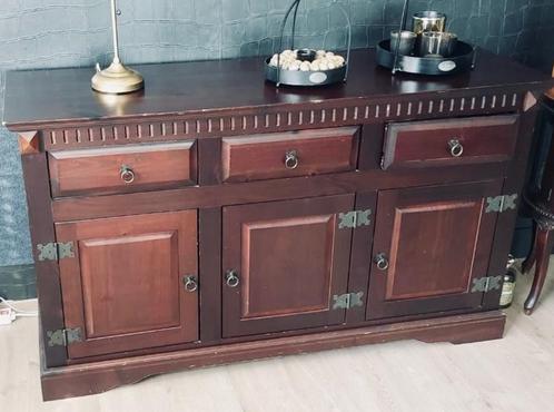 Dressoir massief hout, Huis en Inrichting, Kasten | Dressoirs, Gebruikt, 150 tot 200 cm, 25 tot 50 cm, Met lade(s), Met deur(en)